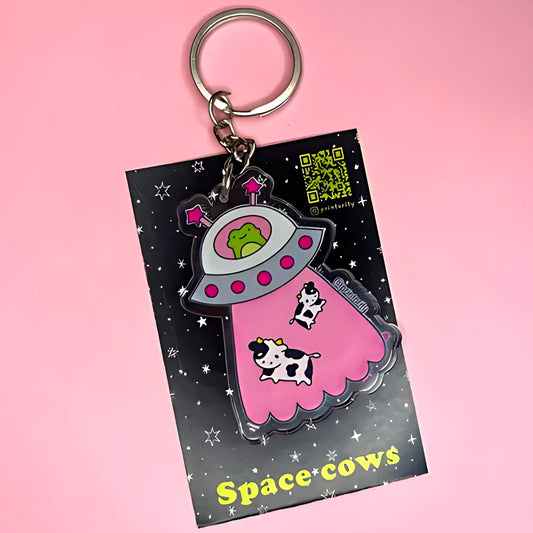 Space cow keychain