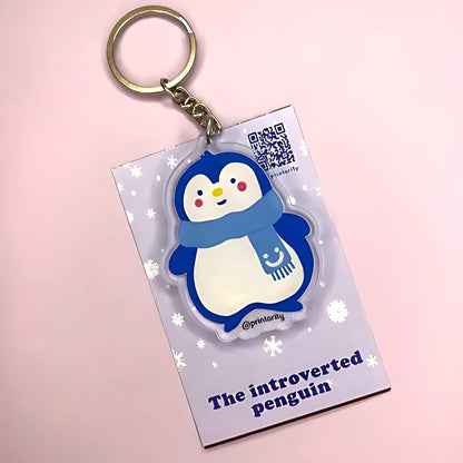 The introverted penguin keychain