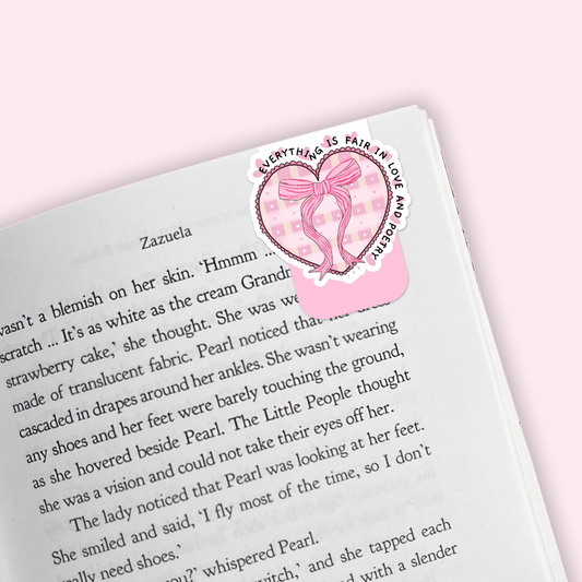 Bows and hearts magnetic bookmark