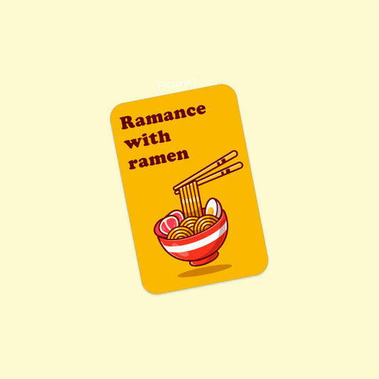 Ramance with ramen pun card