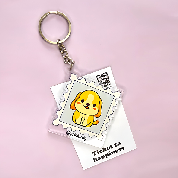 Ticket to happiness keychain