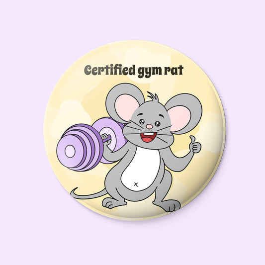 Gym rat badge pin