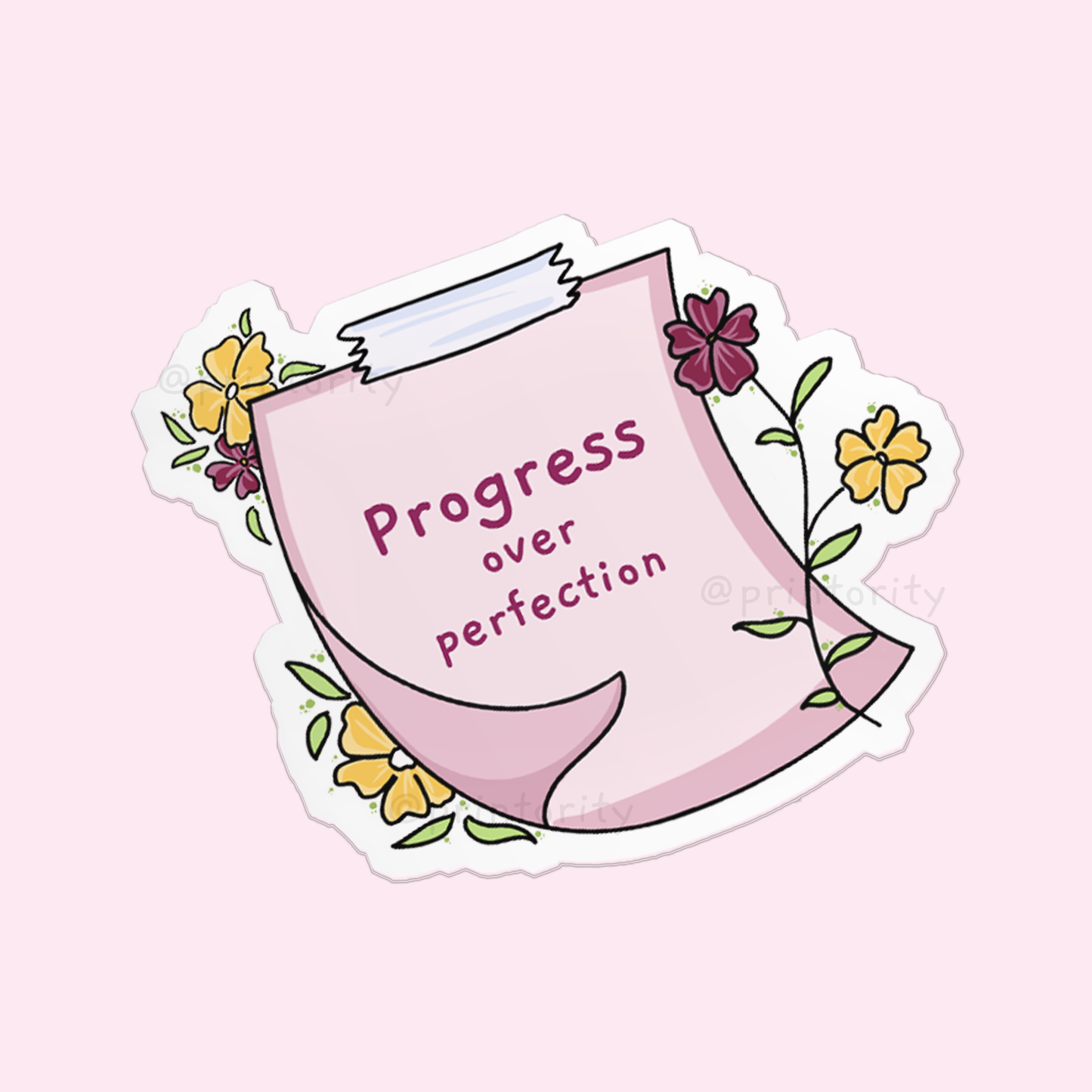 Progress over perfection sticker