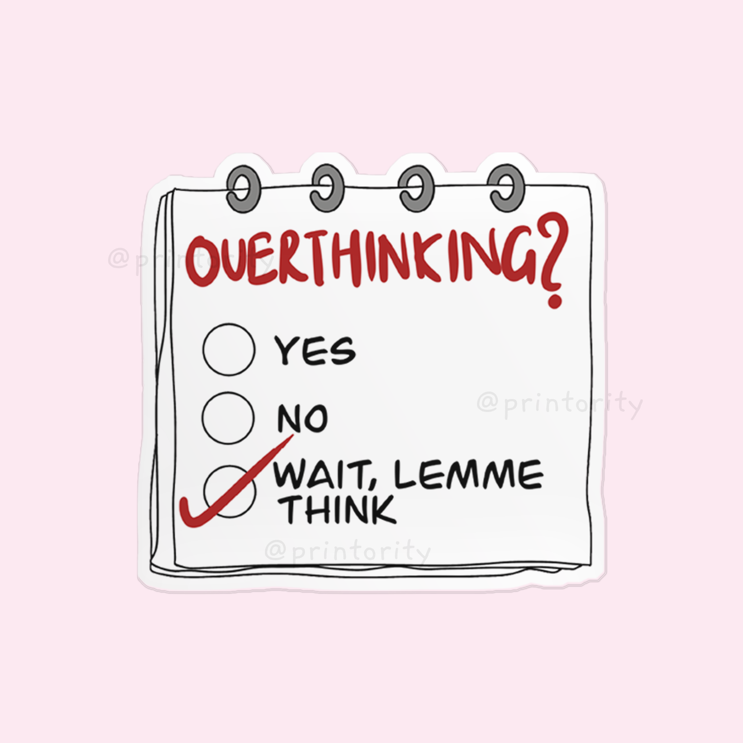 Overthinking sticker